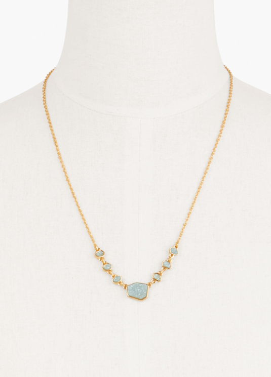 TALBOTS GEO STONE PENDANT NECKLACE