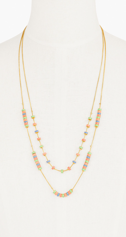 TALBOTS TROPIC STRIPE LAYERED NECKLACE