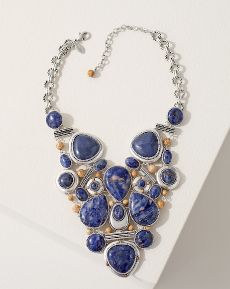 CHICO'S SODALITE STONE BIB NECKLACE