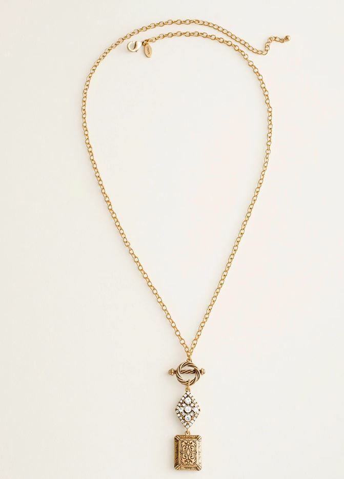 CHICO'S TRIPLE-CHARM PENDANT NECKLACE