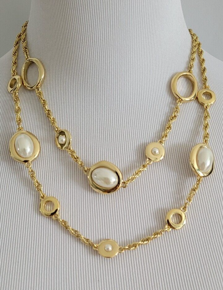 TALBOTS DOUBLE PEARL NECKLACE