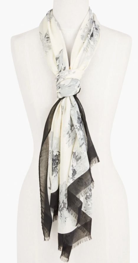 TALBOTS SPACED FLORAL OBLONG SCARF