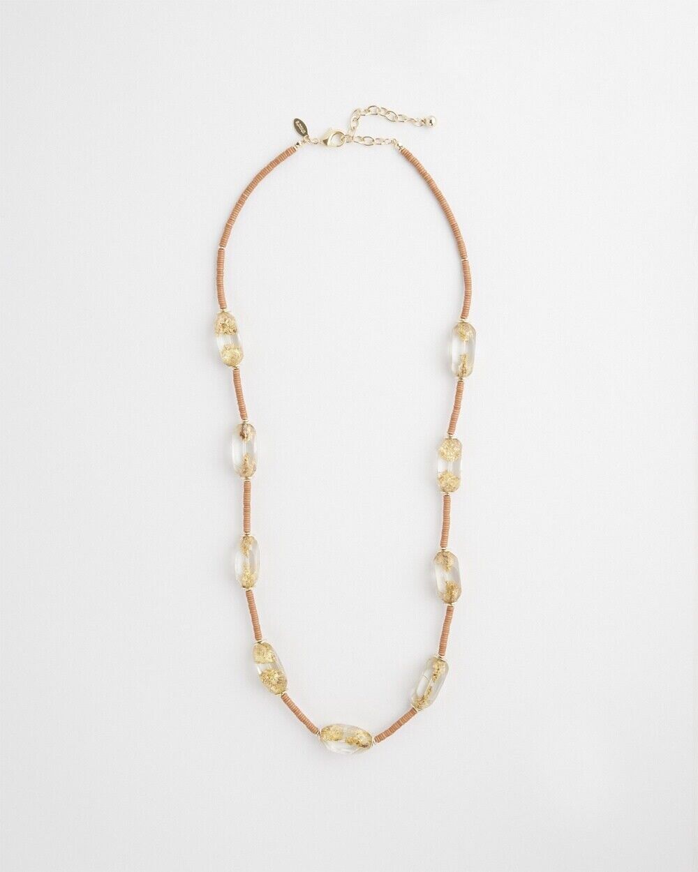 CHICO'S LUCITE GOLD FOIL NECKLACE