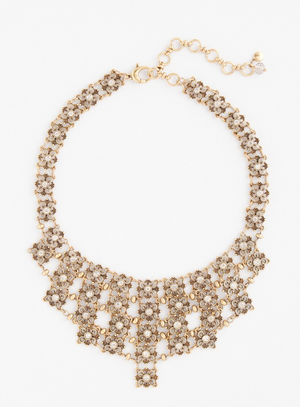 CHICO'S SPARKLE LACE BIB NECKLACE