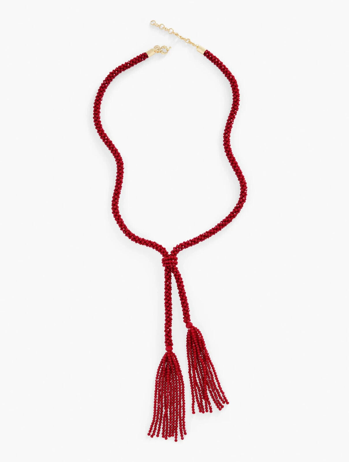 TALBOTS BEADED TASSEL NECKLACE
