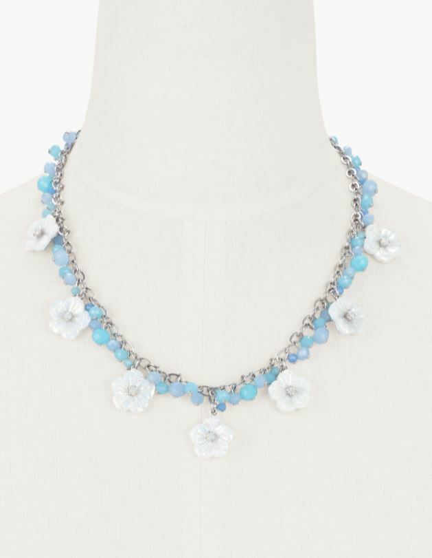 TALBOTS CARVED FLOWER STATEMENT NECKLACE