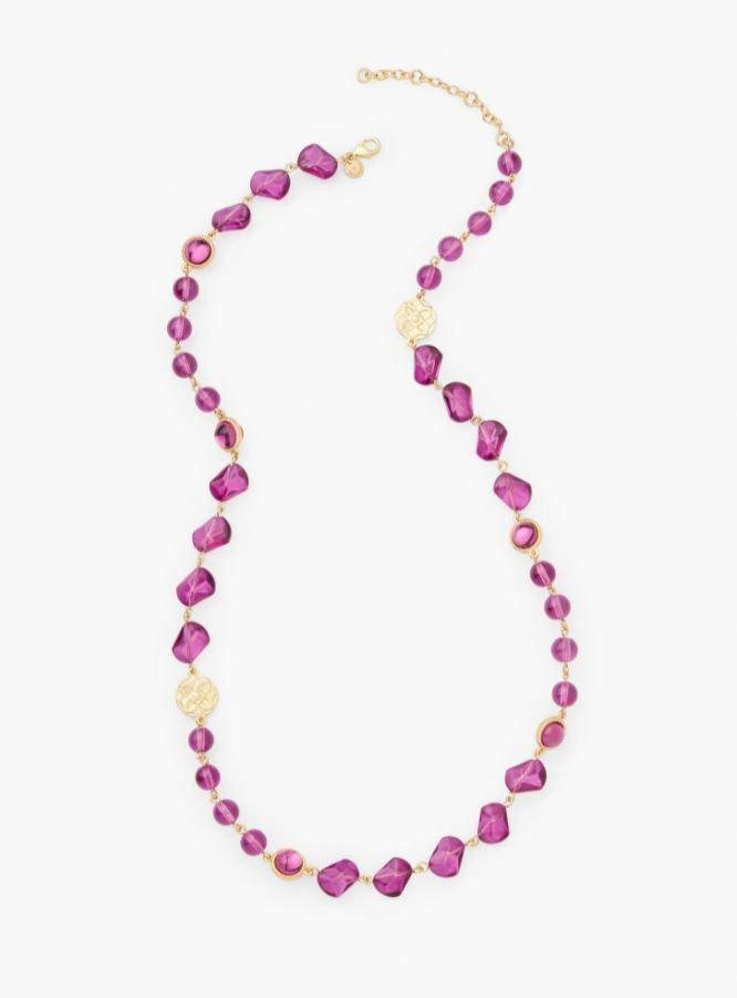 TALBOTS GLASS MEDALLION LONG NECKLACE