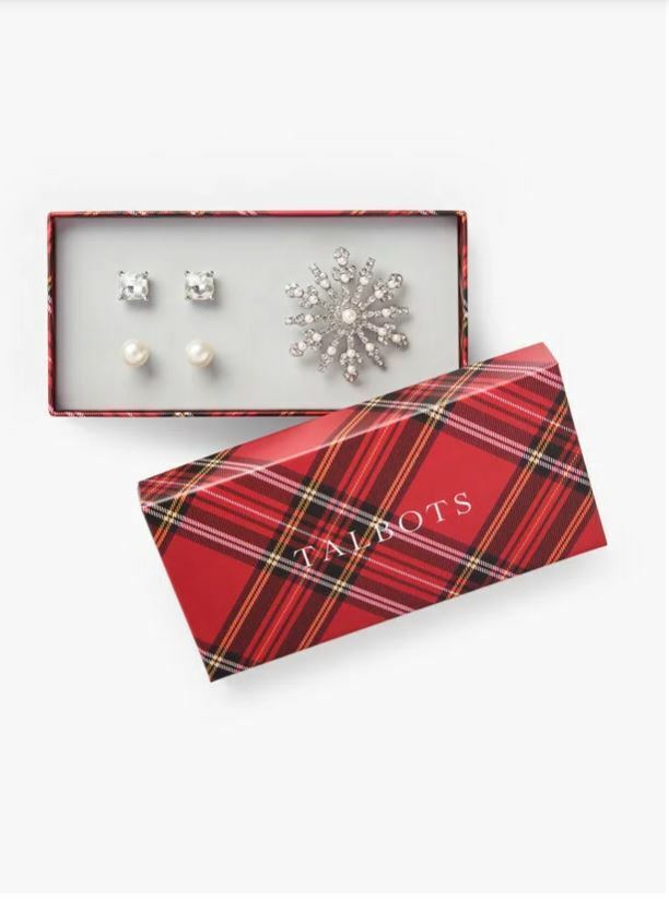 TALBOTS BROOCH & EARRINGS GIFT SET