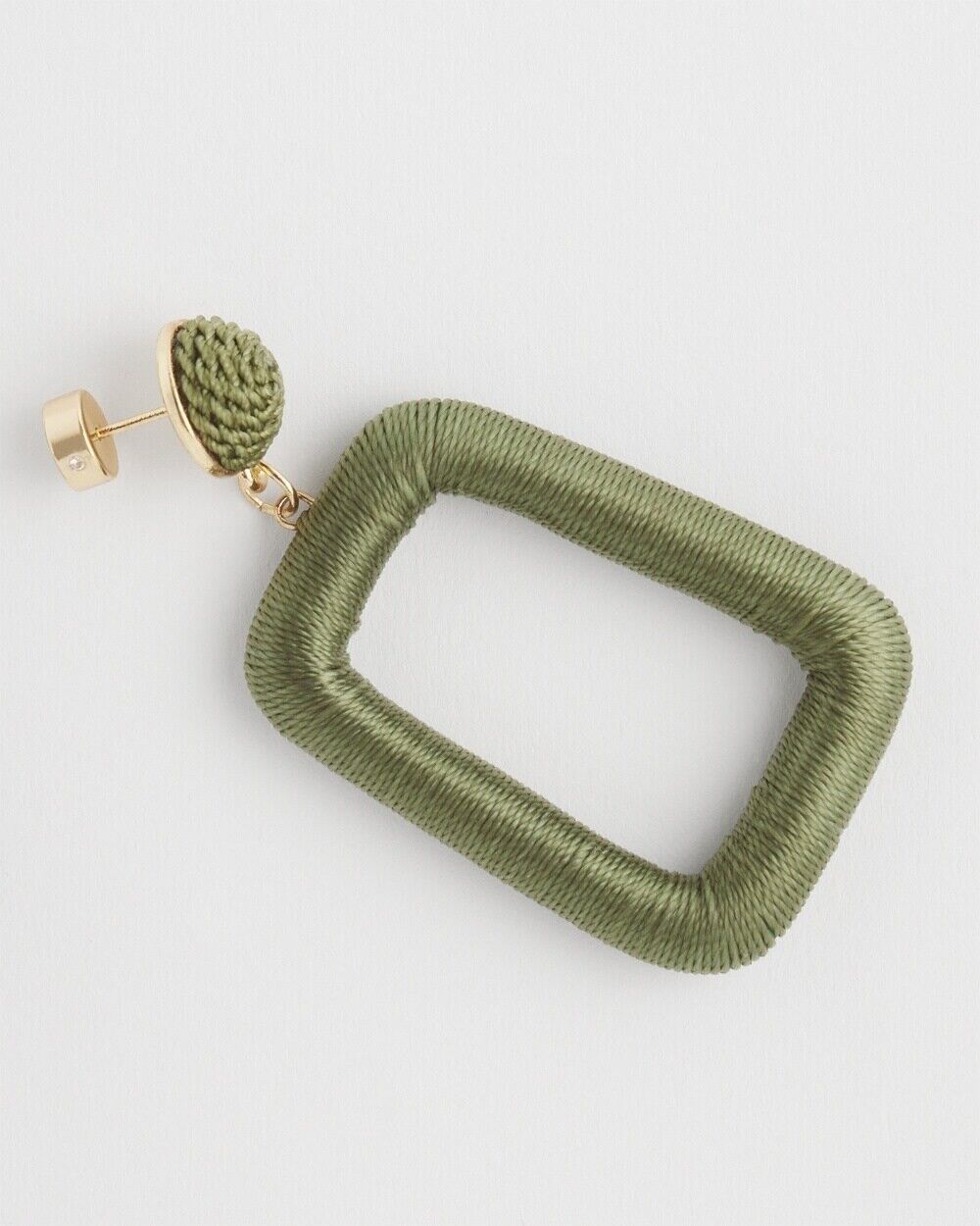 CHICO'S NO DROOP GREEN SQUARE EARRINGS