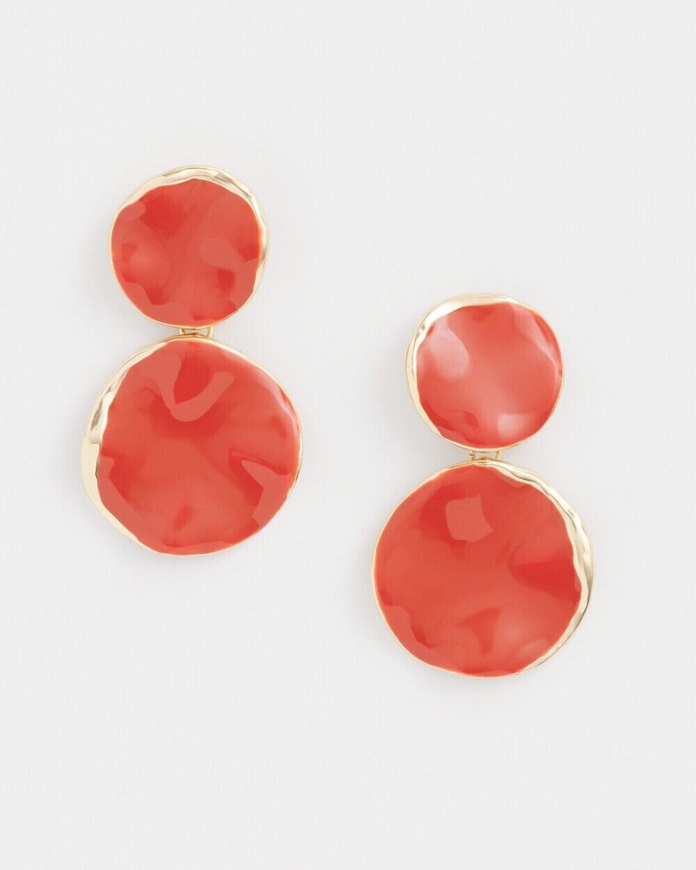 CHICO'S NO DROOP ORANGE ROUND DROP EARRINGS