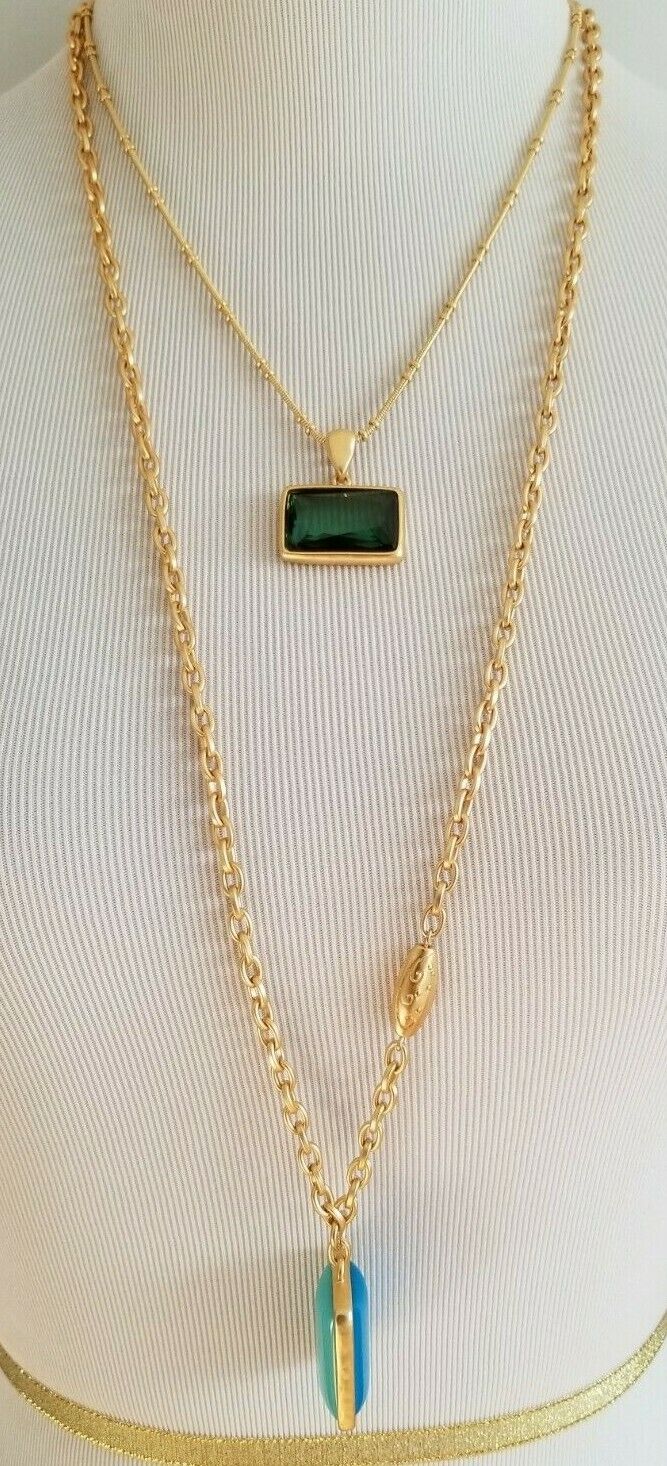 CHICO'S CONVERTIBLE MULTI-STONE DOUBLE-STRAND NECKLACE