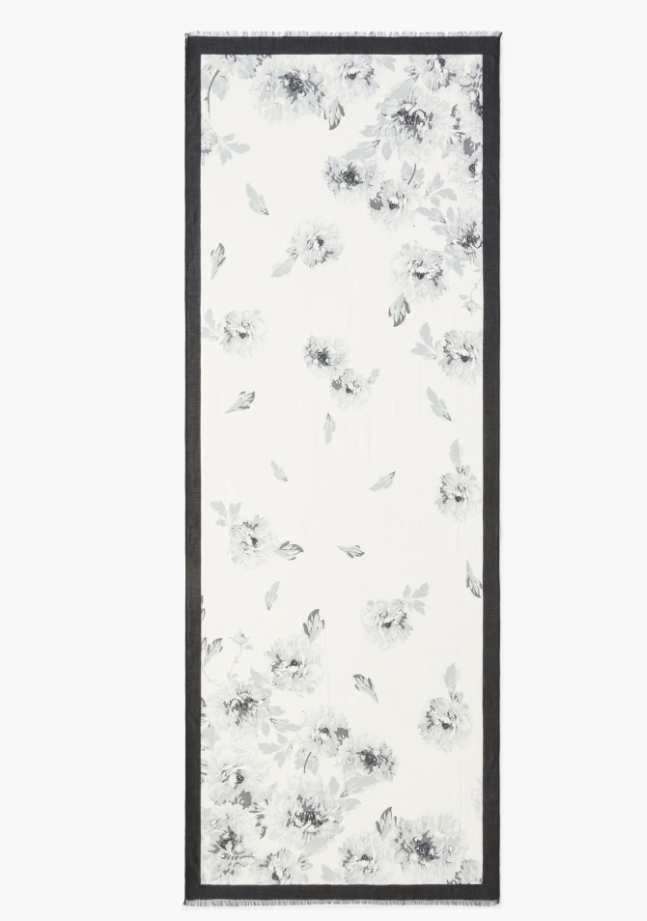 TALBOTS SPACED FLORAL OBLONG SCARF
