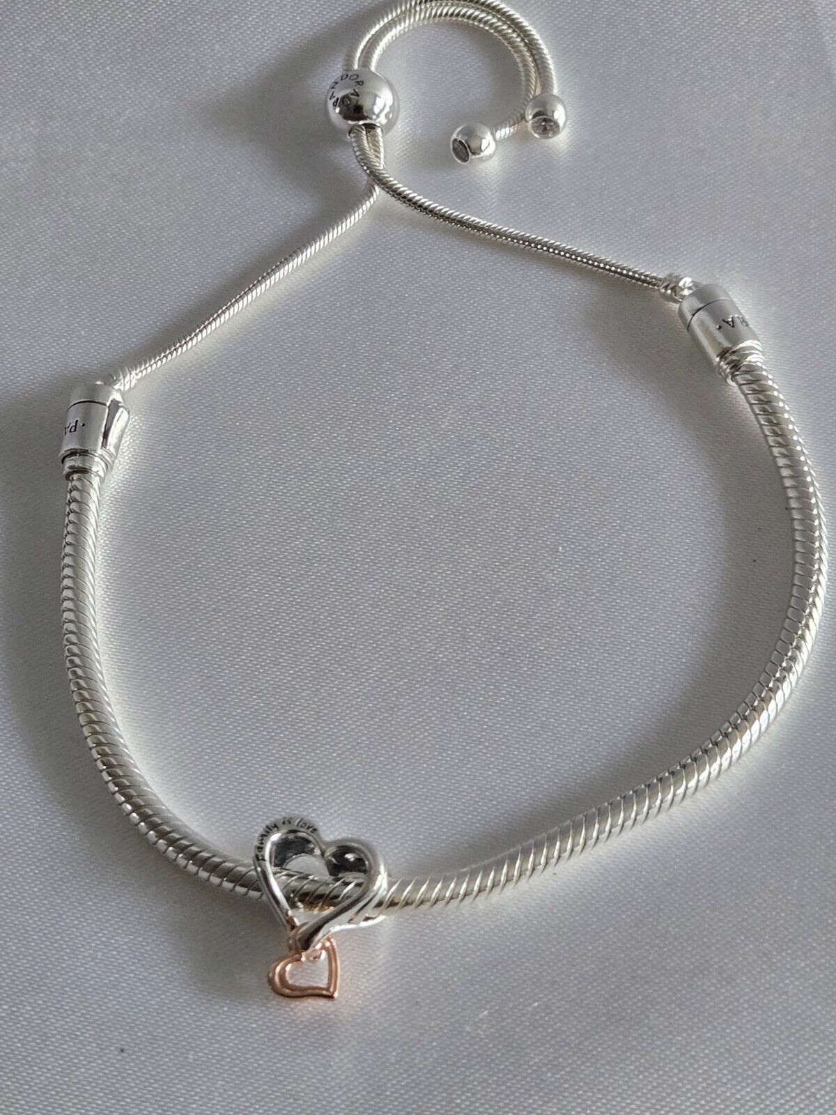 Pandora Moments Heart Clasp Snake Chain Bracelet