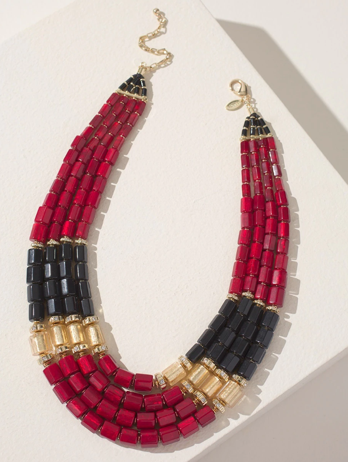 CHICO'S HOLIDAY RED MULTISTRAND NECKLACE