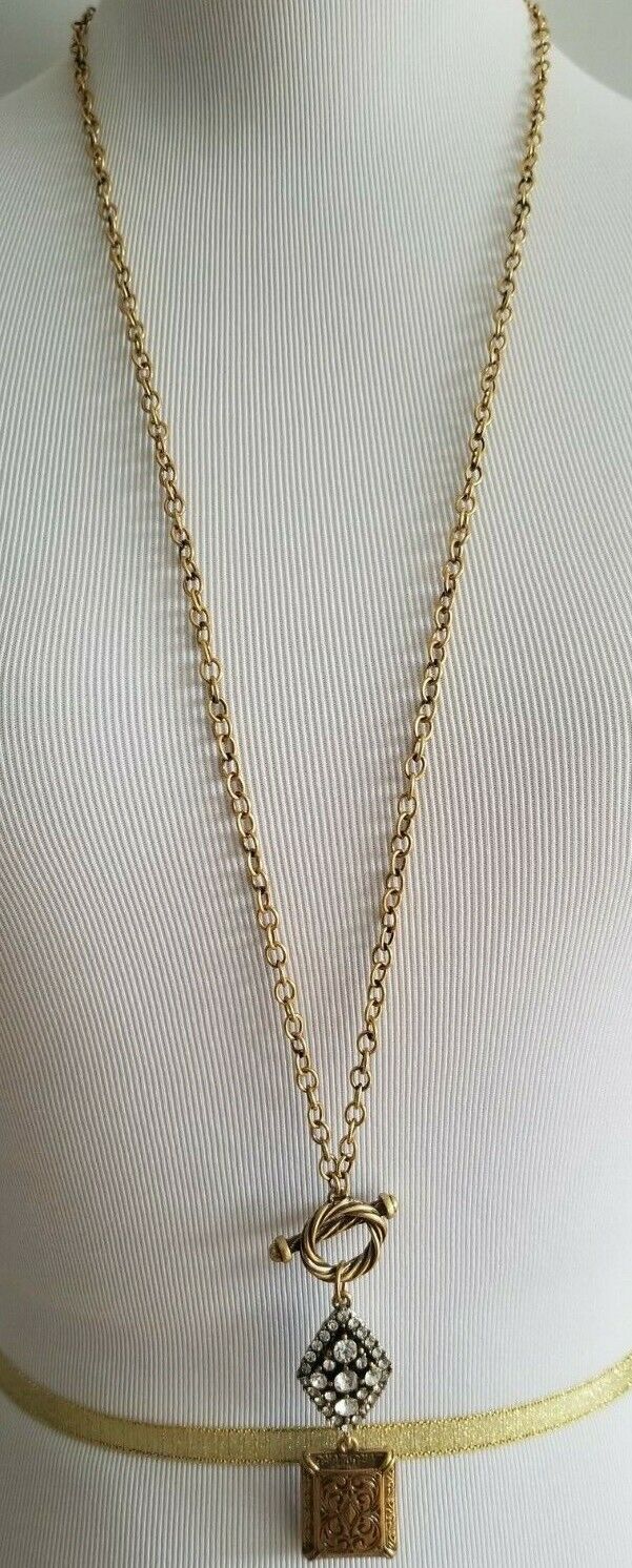CHICO'S TRIPLE-CHARM PENDANT NECKLACE