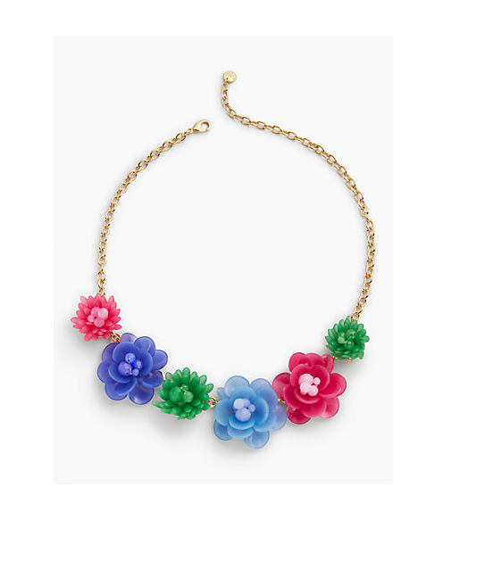 TALBOTS Mixed Media Flower Necklace