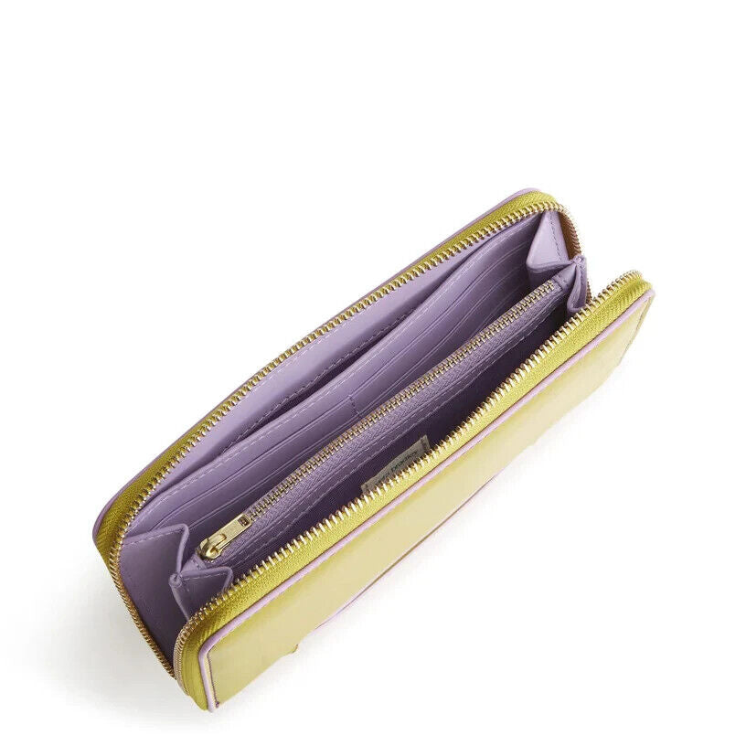 Vera Bradley Patent faux leather Accordion Wristlet, Golden Olive