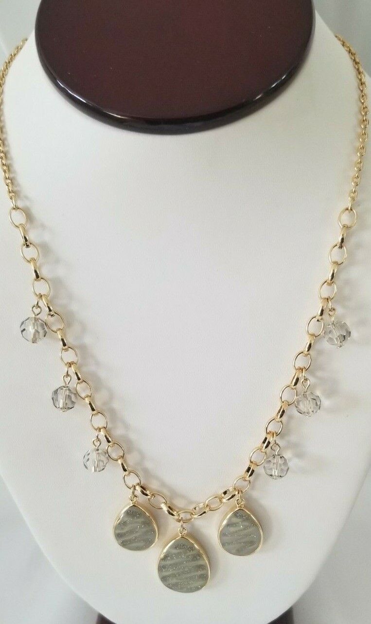 ANN TAYLOR SPARKLE BEADED STATEMENT NECKLACE