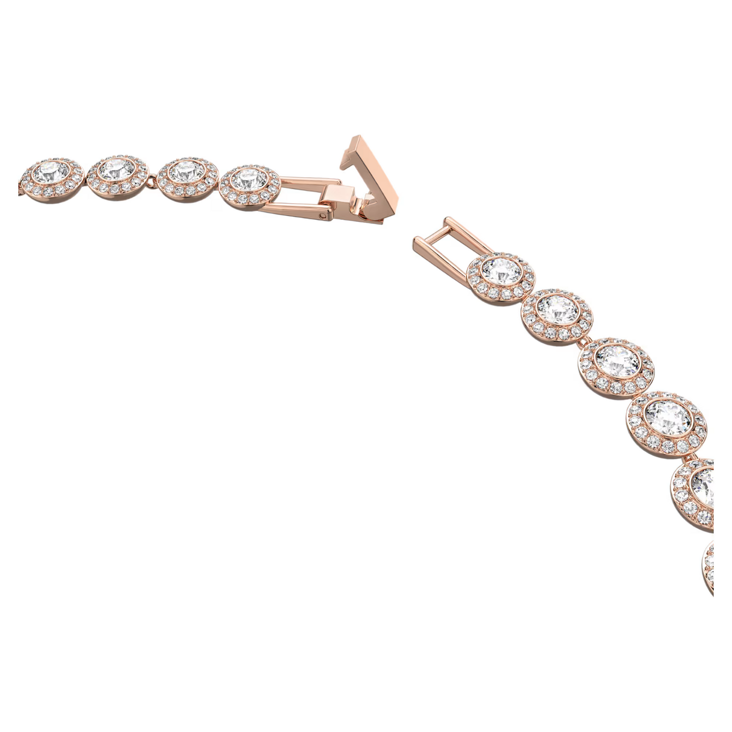 Swarovski Una Angelic Tennis necklace Round cut, White, Rose gold-tone plated