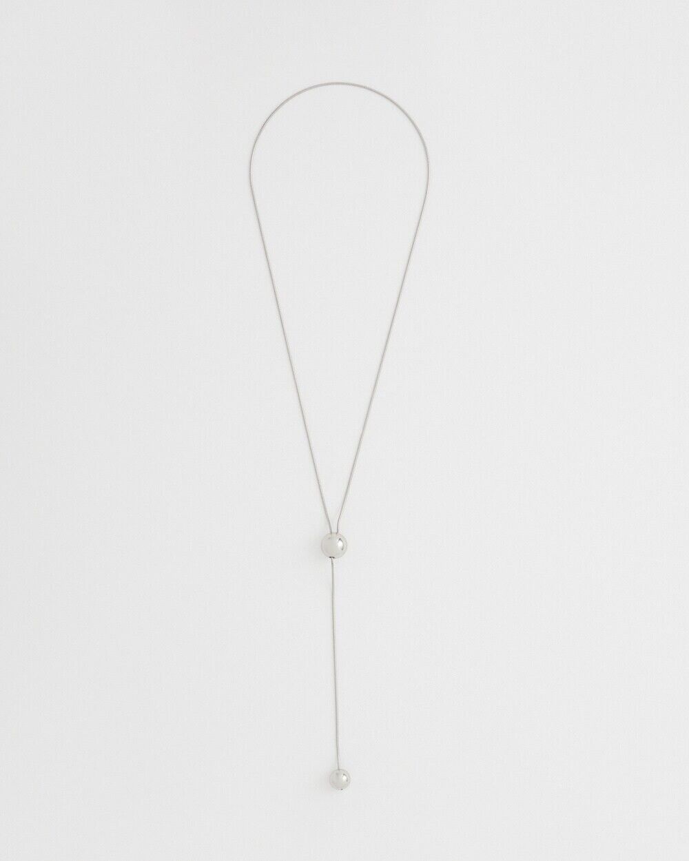 CHICO'S ADJUSTABLE SILVER TONE Y- NECKLACE