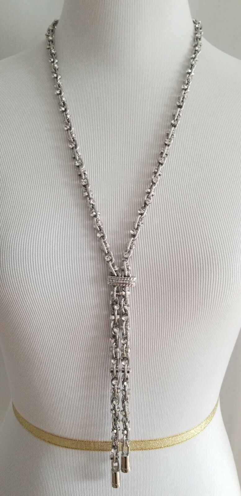 CHICO'S SILVERTONE SPARKLE Y-NECKLACE