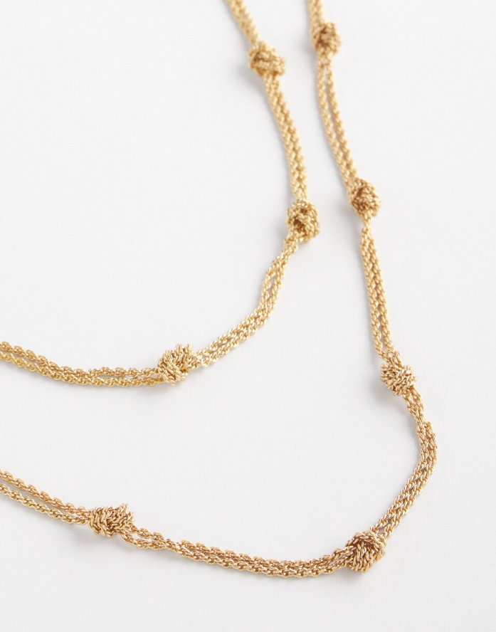 CHICO'S MUTI-STRAND GOLD-TONE NECKLACE