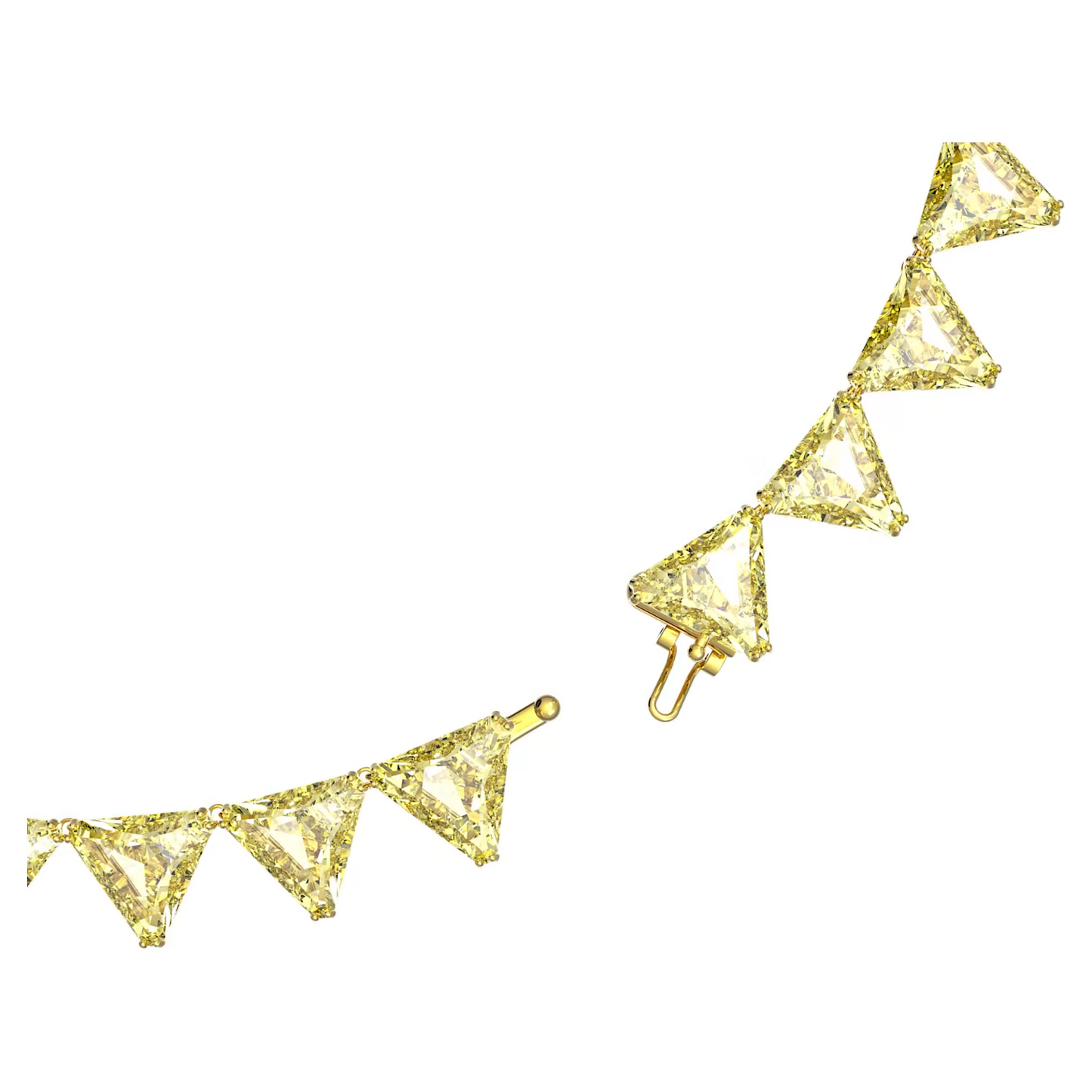SWAROVSKI Ortyx necklace Triangle cut, Yellow, Gold-tone plated