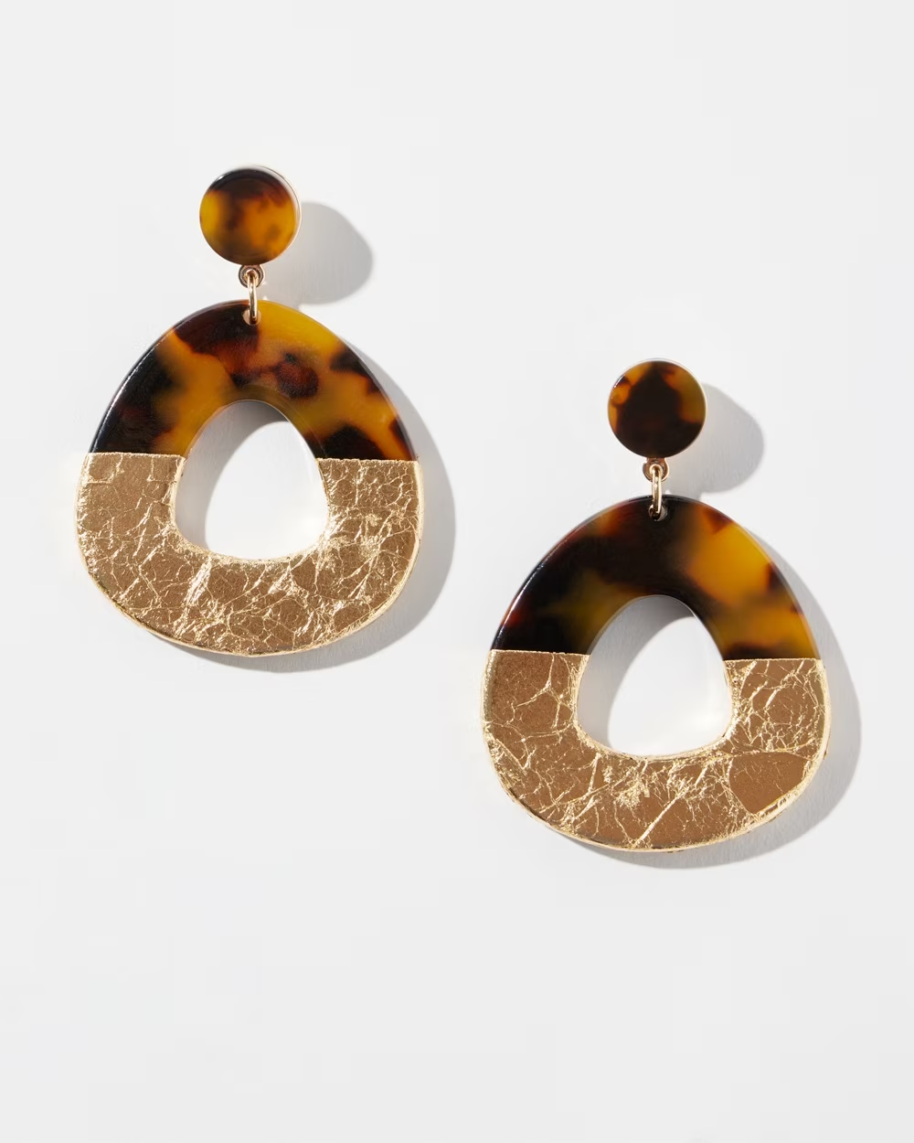 CHICO'S TORT FOIL DROP EARRINGS