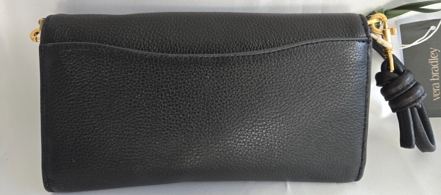 Vera Bradley Wildwood Wallet Crossbody, Moonless Night in Leather