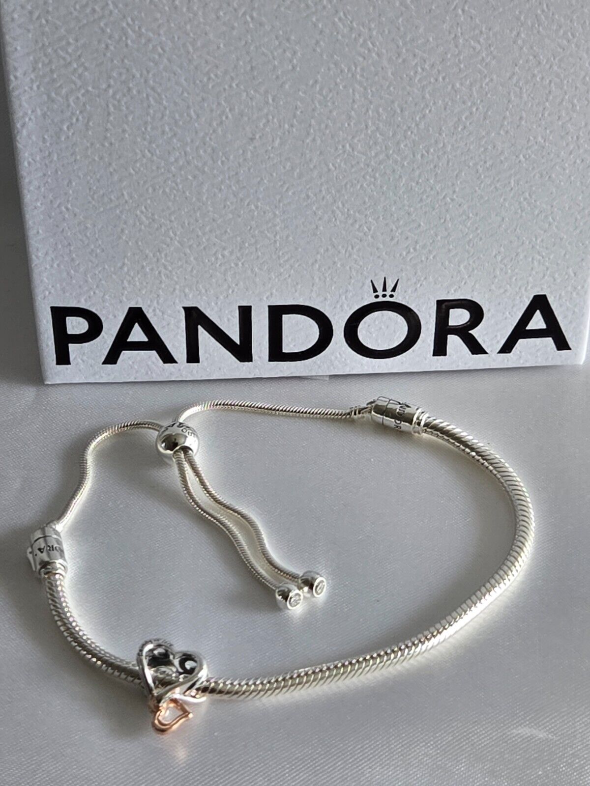 Pandora Moments Heart Clasp Snake Chain Bracelet