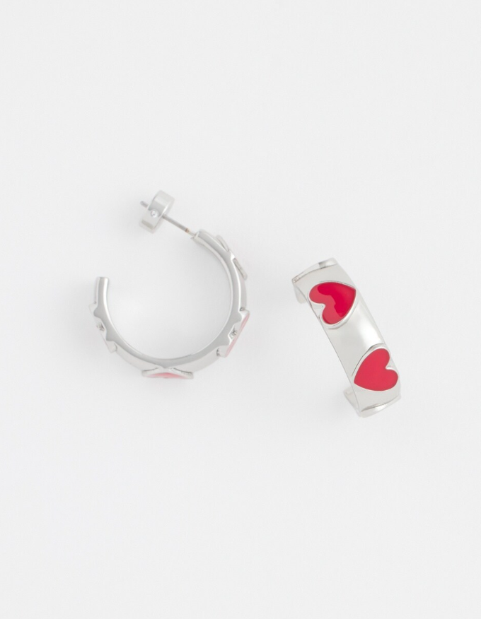 CHICO'S RED HOOP EARRINGS