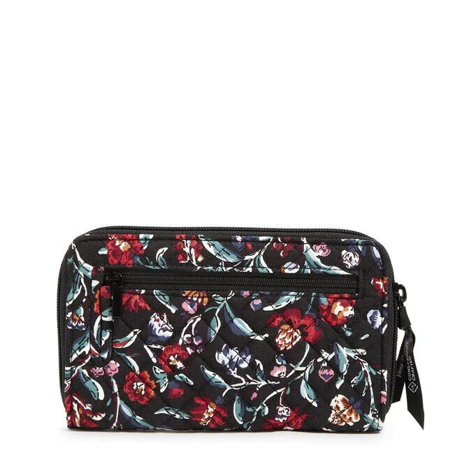 Vera Bradley RFID Turnlock Wallet, Perennials Noir