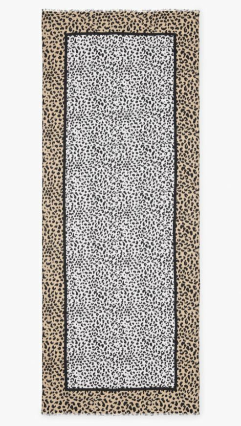 TALBOTS OBLONG SCARF GRAPHIC CHEETAH