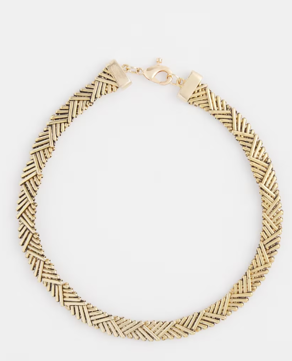 CHICO'S GOLD-TONE BRASS COLLAR NECKLACE