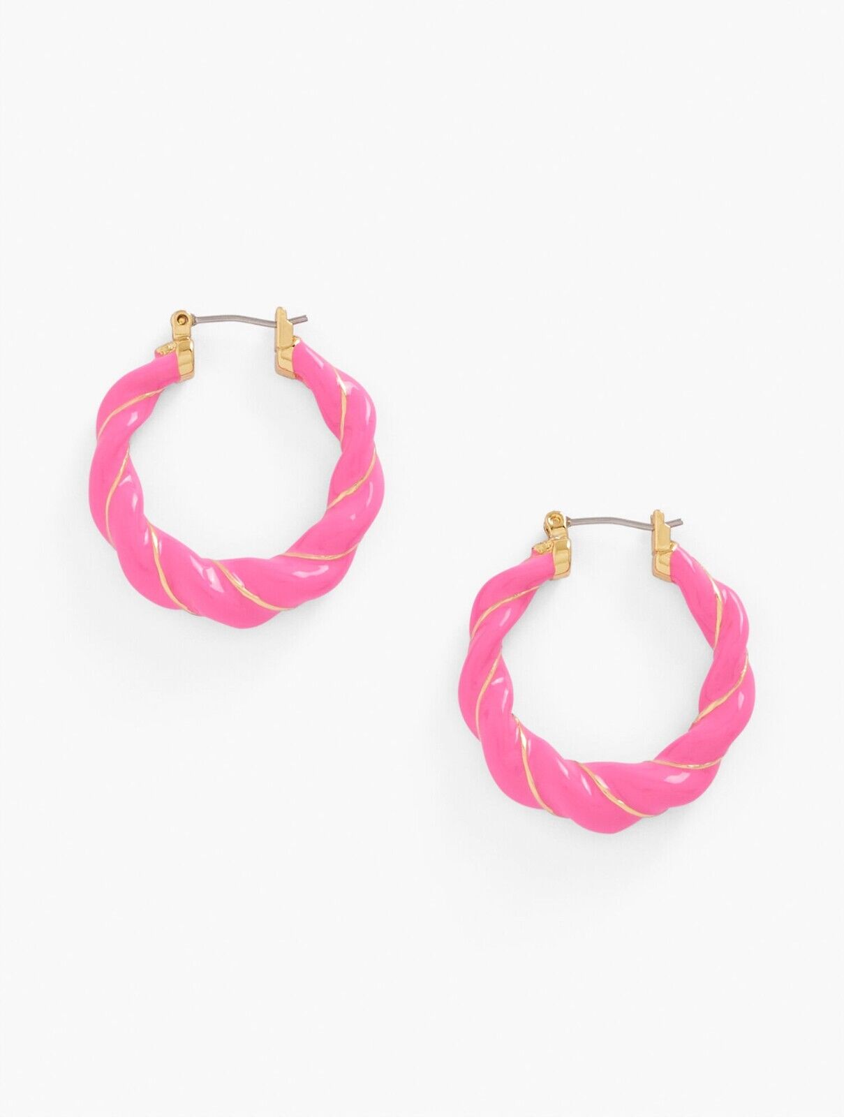 TALBOTS TWISTED ENAMEL HOOP EARRINGS