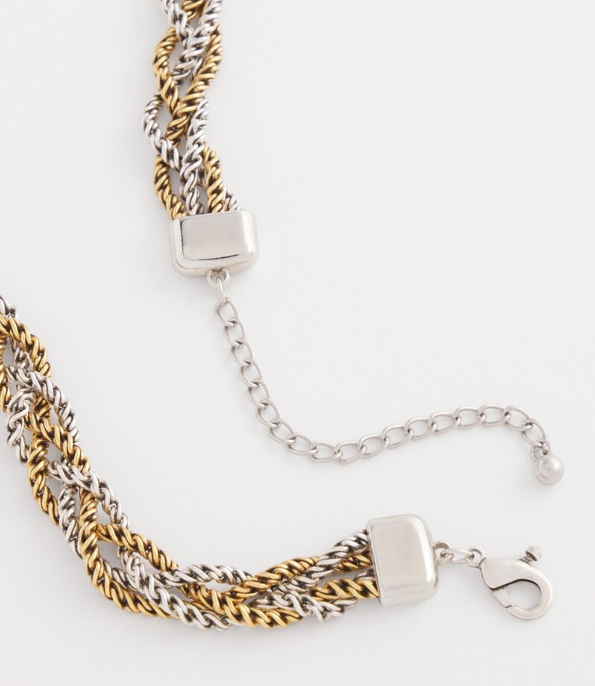 CHICO'S MIXED METAL TWIST NECKLACE