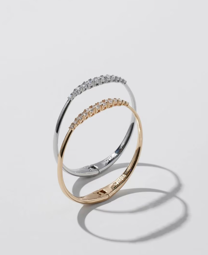 WHITE HOUSE BLACK MARKET 2-PACK GOLD SILVER HINGE BRACELET