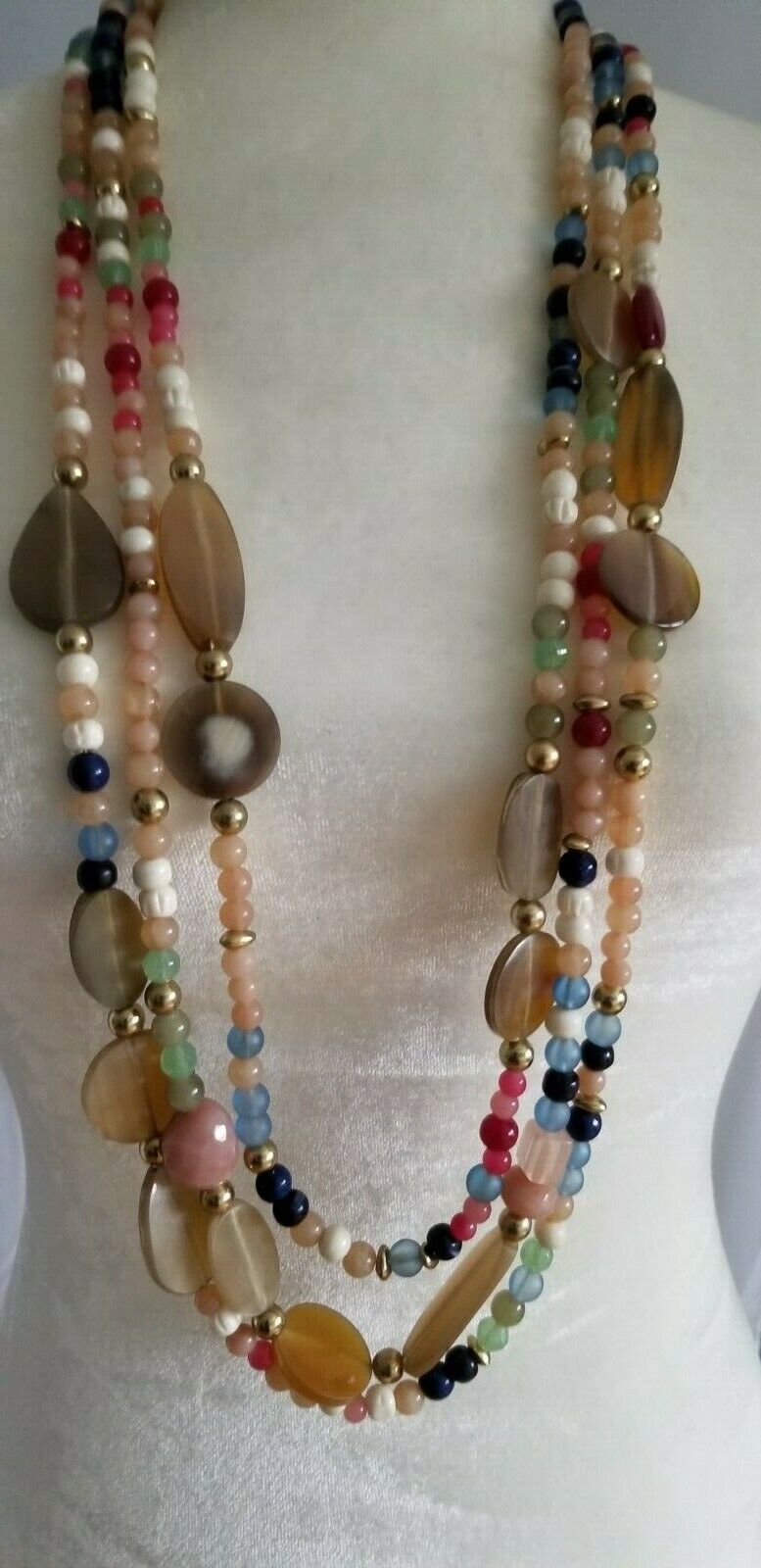 CHICO' S MULTI-COLORED MIXED-BEAD MULTI-STRAND NECKLACE