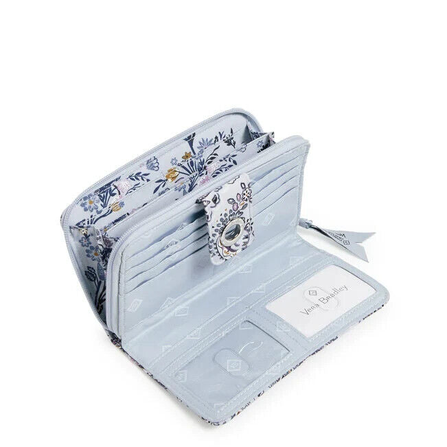 Vera Bradley RFID Turnlock Wallet, Soft Sky Paisley