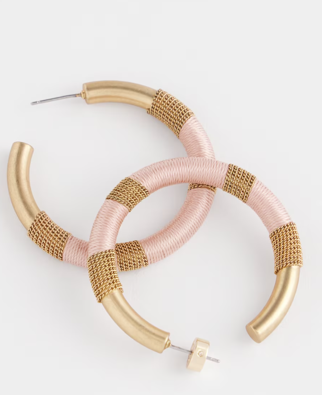 CHICO'S PINK HOOP EARRINGS