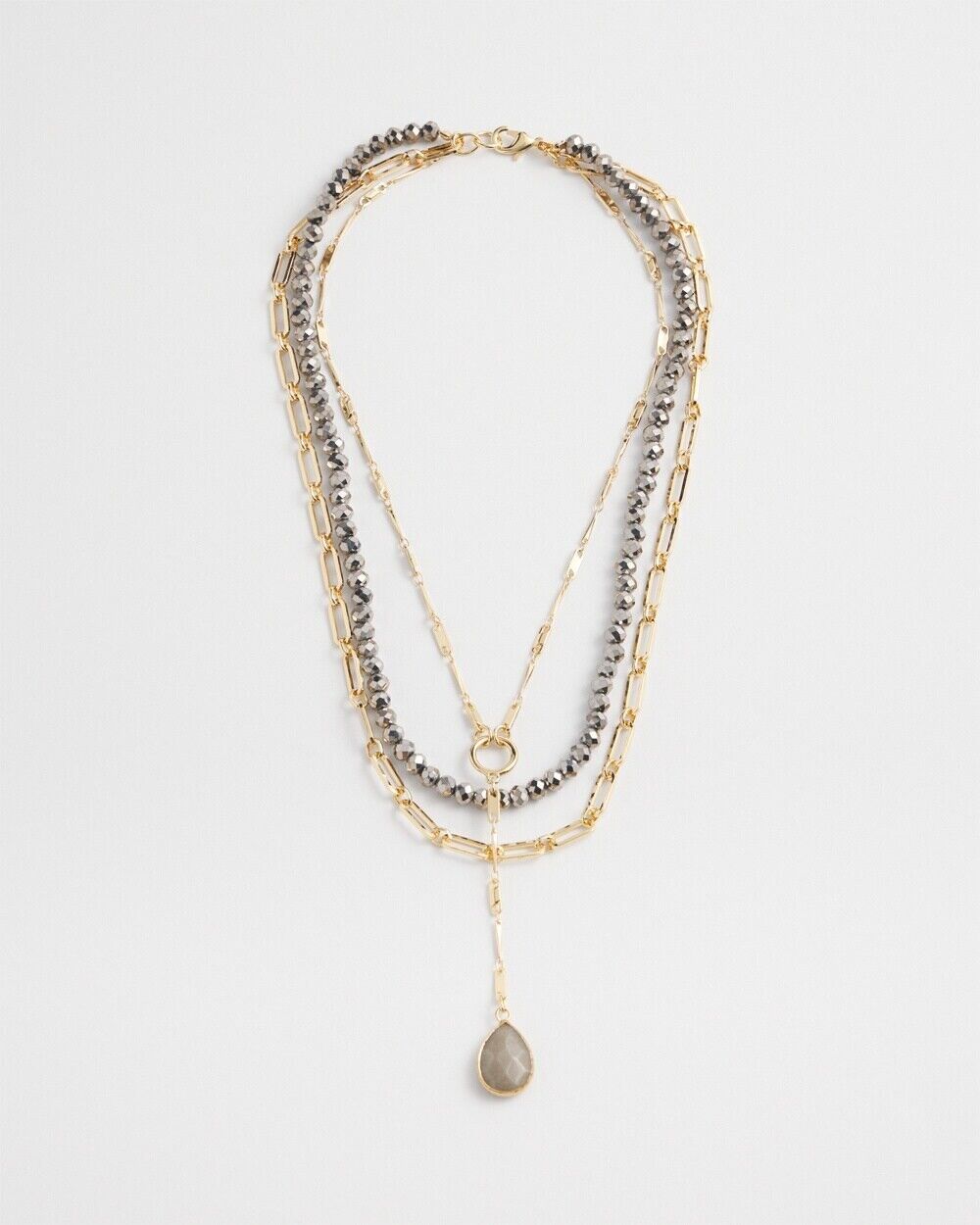 CHICO'S MIXED METAL MULTI STRAND NECKLACE