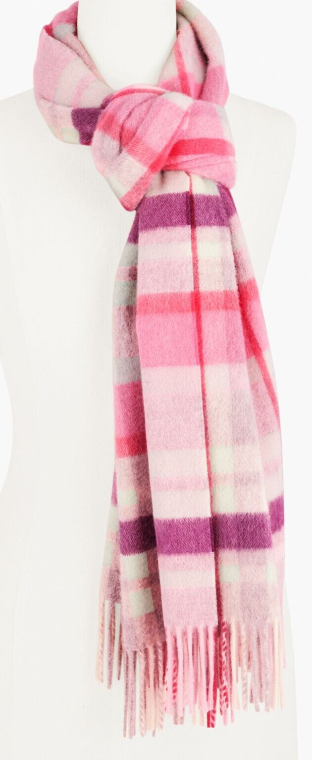 TALBOTS CASHMERE WATERWEAVE SCARF - WINTER CORAL