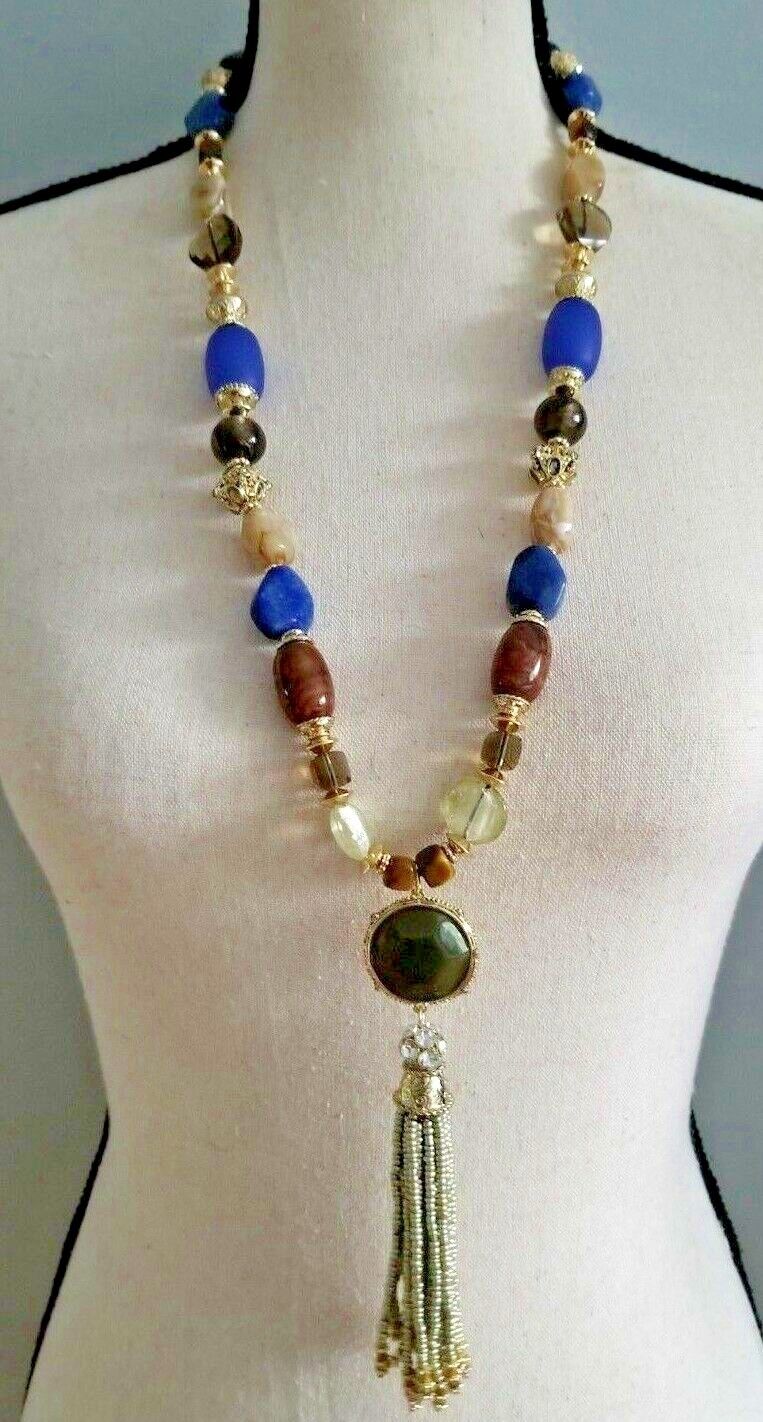 CHICO'S MULTI-COLORED TASSEL Y-NECKLACE
