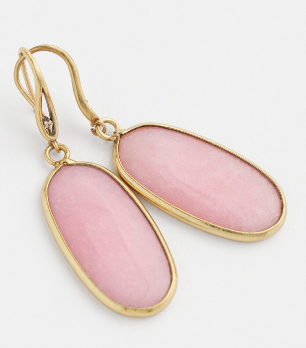 CHICO'S PINK GENUINE JADE DROP EARRINGS