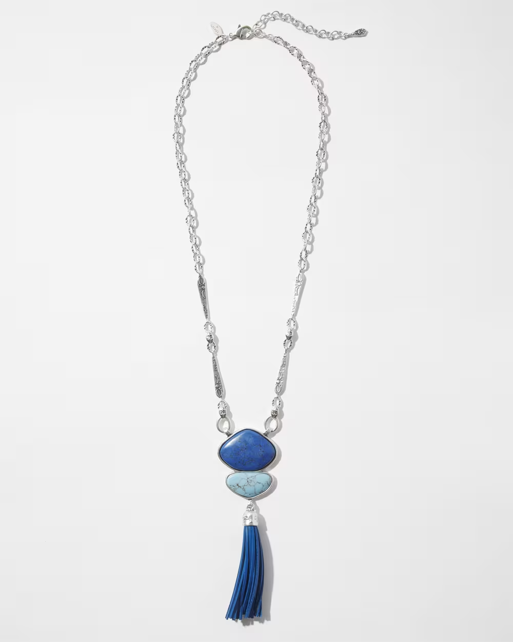 CHICO'S DENIM BLUE STONES PENDANT NECKLACE