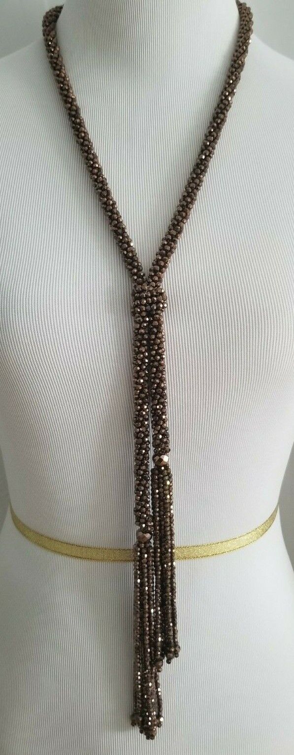CHICO'S BRONZE BEADED Y-NECKLACE