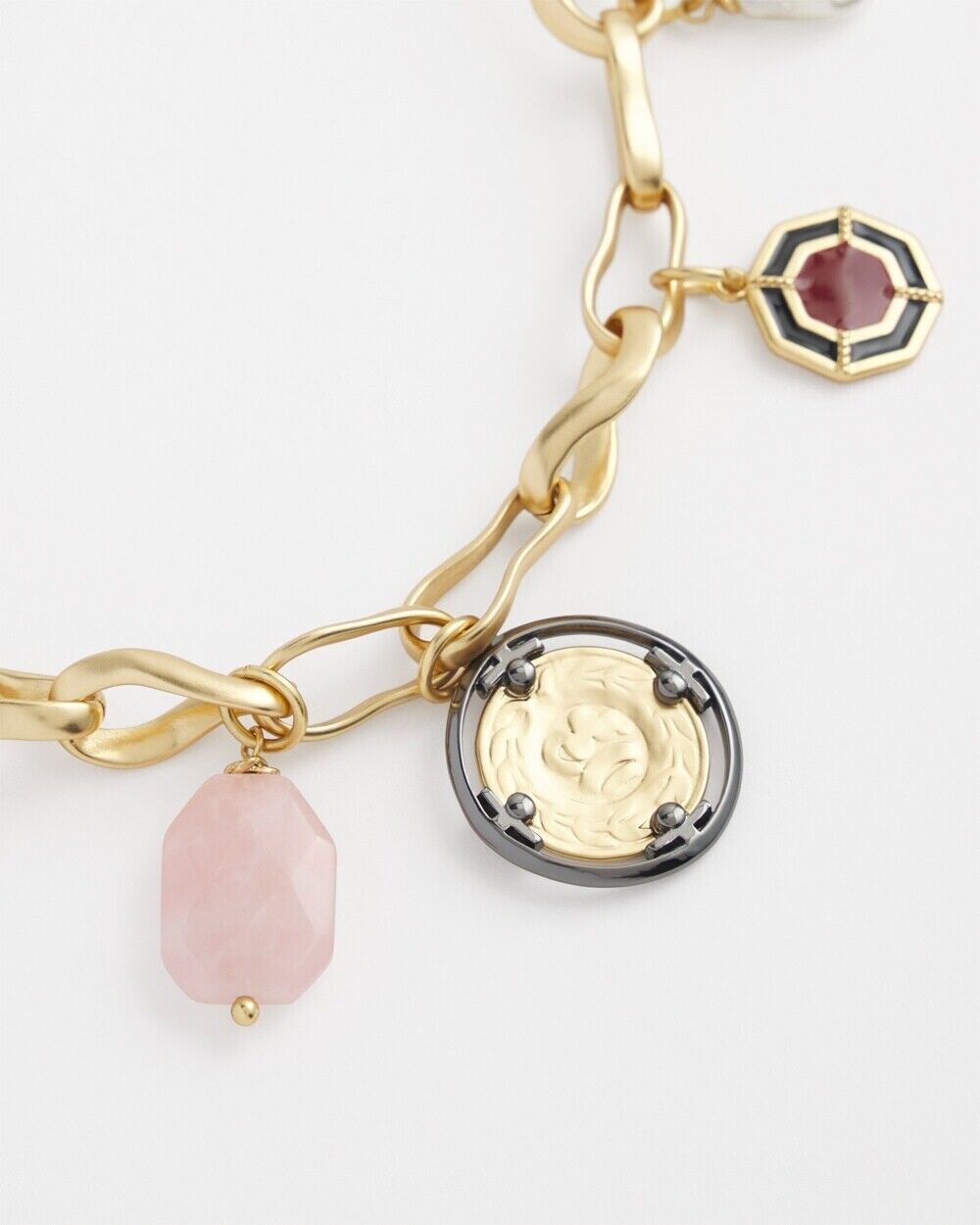 CHICO'S VINTAGE INSPIRED GOLD CHARM NECKLACE
