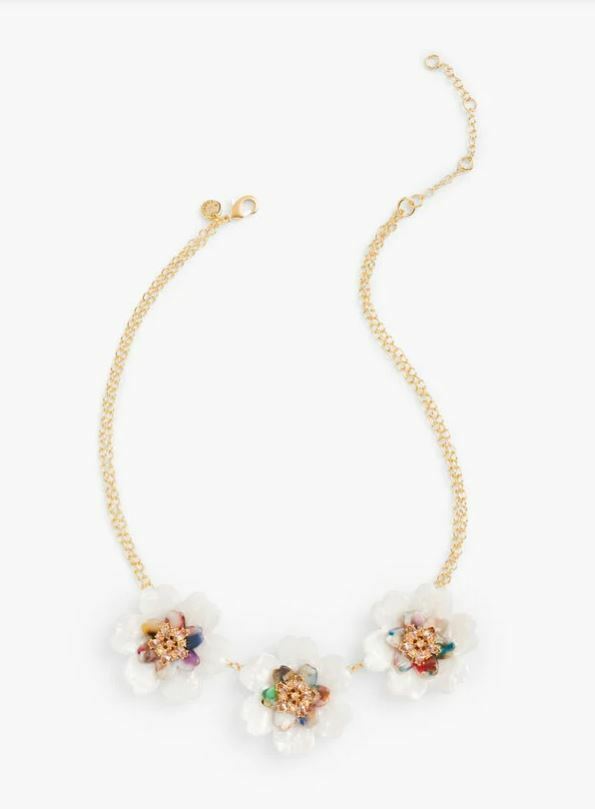 TALBOTS MARBLED FLOWERS NECKLACE