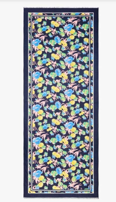TALBOTS PLAYFUL FLORAL OBLONG SCARF
