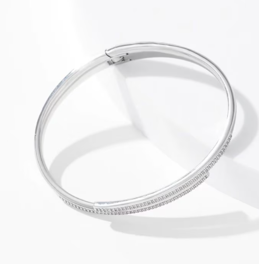 WHITE HOUSE BLACK MARKET SILVER PAVE HINGE BRACELET